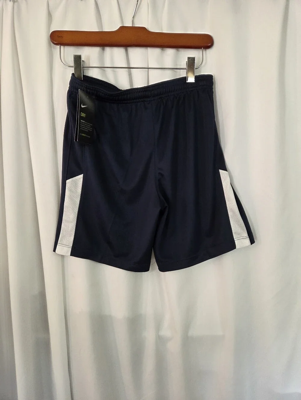 Nike NWT Navy Athletic Shorts with White Accent Dri Fit YOUTH Size M